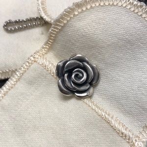 Retired James Avery rose blossom pendant necklace